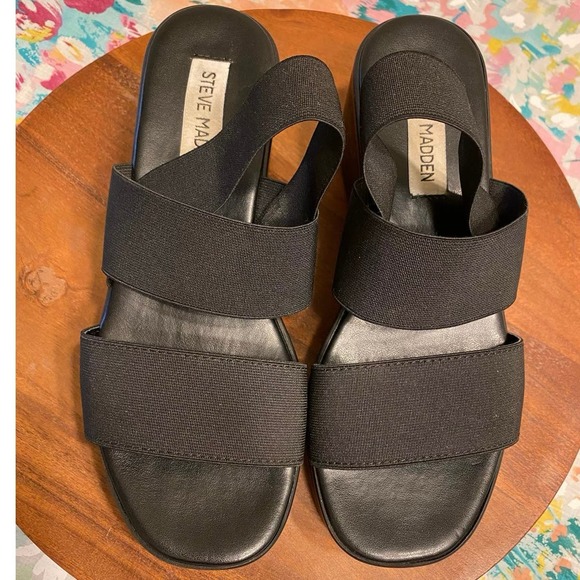 Steve Madden Ramzi Platform Strappy Sandals Black Made In Italy US 5.5 - Picture 11 of 12